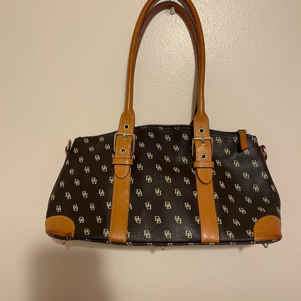 Dooney & Bourke Dark Brown Leather Logo Bag